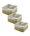3 Boy Kare Bambu Kenar Organizer Sepet Ahşap Altlık - Bezli 17x17-21x21-26x26cm