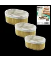 3 Boy Oval Organizer Sepet - Bambu Kenarlı, Ahşap Tabanlı, Bezli