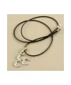 3 Hilal Metal Vinlex Deri Kolye
