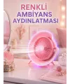 3 Hız Ayarlı Usb Şarjlı Rgb Masa Fanı