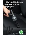 3 İn 1 Şarjlı Kablosuz Vakumlu El Araba Süpürgesi Araç Ev Ofis Süpürgesi