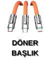3 İn 1 Süper Hızlı Şarj Kablosu Android Ve İos Uyumlu Silikon Şarj Kablosu