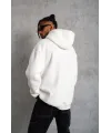 3 İplik Kapşonlu Sweatshirt Hoodie - Beyaz