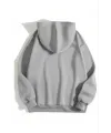 3 İplik Pamuklu Unisex Kapşonlu Sweetshirt - Gri