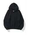3 İplik Pamuklu Unisex Kapşonlu Sweetshirt - Siyah