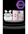 3 Kordonlu Pembe Amoled Ekran Akıllı Saat Ve Yeni Nesil Pro Kablosuz Bluetooth Kulaklık Anc/enc