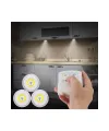 3 Lü Kumandalı Yapışkanlı Kablosuz Pilli Led Spot Lamba Işıldak