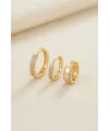 3 lü Set Gold Renk Halka Model Küpe