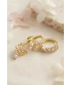 3 lü Set Gold Renk Zirkon Taşlı Kelebek Model Küpe