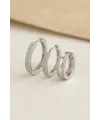 3 lü Set Gümüş Renk Halka Model Küpe