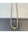 3 Mm Zirkon Taşlı Pirinç Kolyeler 40+5 Cm Uzatma Payı - Kl0083