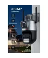 3 MP + 3 MP Çift Lens Wi-Fi TF Kart Girişli Güvenlik Kamerası