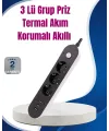 3 Usb Çıkışlı Hızlı Şarjlı Anahtarlı Üçlü Priz