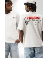 30 Ağustos Zafer Bayramı Ön Arka Baskılı Oversize Bisiklet Yaka T-shirt - Beyaz