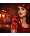 30 cm Kırmızı Payetli Sigara Tutacağı – 1920’ler Gatsby Parti Aksesuarı