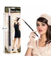 30 cm Siyah Payetli Sigara Tutacağı – 1920’ler Gatsby Parti Aksesuarı