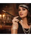 30 cm Siyah Payetli Sigara Tutacağı – 1920’ler Gatsby Parti Aksesuarı