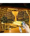 300 Ledli 10 Sarkıt Perde Led Işık-8 Fonksiyon, Uzaktan Kumandalı, 3x3 Metre