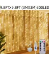 300 Ledli 10 Sarkıt Perde Led Işık-8 Fonksiyon, Uzaktan Kumandalı, 3x3 Metre