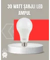 30w Şarjlı Led Ampul E27 Duy %80 Enerji Tasarruflu Soğuk Beyaz