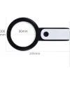 30x 12ışıklı Büyüteç Taşınabilir Çıft Katmanlı Optik Cam Okuma Büyüteç 229018