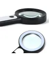 30x 12ışıklı Büyüteç Taşınabilir Çıft Katmanlı Optik Cam Okuma Büyüteç 229018