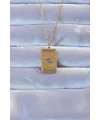 ietaks™ 316L Altın Renk İşlemeli Nazarlı Göz Model Vintage Kolye