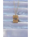 ietaks™ 316L Altın Renk İşlemeli Nazarlı Vintage Kolye