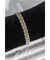 ietaks™ 316L Çelik 7 mm Kalınlıkta Gold ve Gümüş Renkli Erkek Bileklik