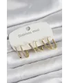 316L Çelik Gold Renk 6lı Set Geometrik Model Kadın Küpe