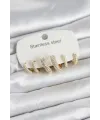 316L Çelik Gold Renk 6lı Set Zirkon Taşlı Halka Model Kadın Küpe