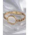 ietaks™ 316L Çelik Gold Renk Arpa İşleme Açılabilir Fanus Model Kadın Kelepçe