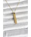 316L Çelik Gold Renk Ayetel Kürsi Yazılı Bar Çubuk Kolye