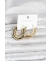 316L Çelik Gold Renk Bambu Model Halka Kadın Küpe