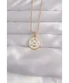 ietaks™ 316L Çelik Gold Renk Beyaz Mineli Karışık Figürlü Tarot Kolye