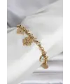 316L Çelik Gold Renk Charmlı Kadın Bileklik