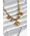 316L Çelik Gold Renk Charmlı Model Kadın Kolye