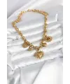 316L Çelik Gold Renk Charmlı Model Kadın Kolye