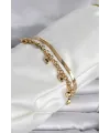 316L Çelik Gold Renk Dorika ve İtalyan Zincirli Model Kadın Bileklik