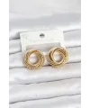 316L Çelik Gold Renk Halka Model Asorti Kadın Küpe