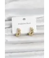 316L Çelik Gold Renk Halka Model Kadın Küpe