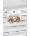 316L Çelik Gold Renk Halka Model Kadın Küpe