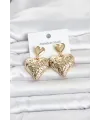 316L Çelik Gold Renk Kalp Model Kadın Küpe
