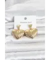 316L Çelik Gold Renk Kalp Model Kadın Küpe