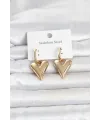 316L Çelik Gold Renk Kalp Modelli Kadın Küpe
