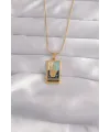 316L Çelik Gold Renk Karışık Mineli El Figür Tarot Kolye