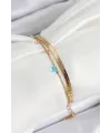 ietaks™ 316L Çelik Gold Renk Karışık Renkli Kristal Taşlı 2li Kadın Bileklik