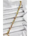 ietaks™ 316L Çelik Gold Renk Karışık Renkli Kristal Taşlı Kadın Bileklik