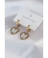 316L Çelik Gold Renk Kelebek Model Zirkon Taş Detay Kadın Küpe