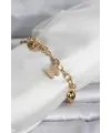 316L Çelik Gold Renk Kelebek ve Dorikalı Kadın Bileklik